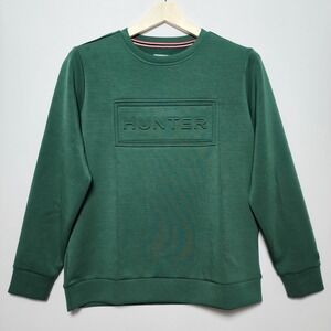 Hunter Women Embossed Logo Pullover Top Green Medium